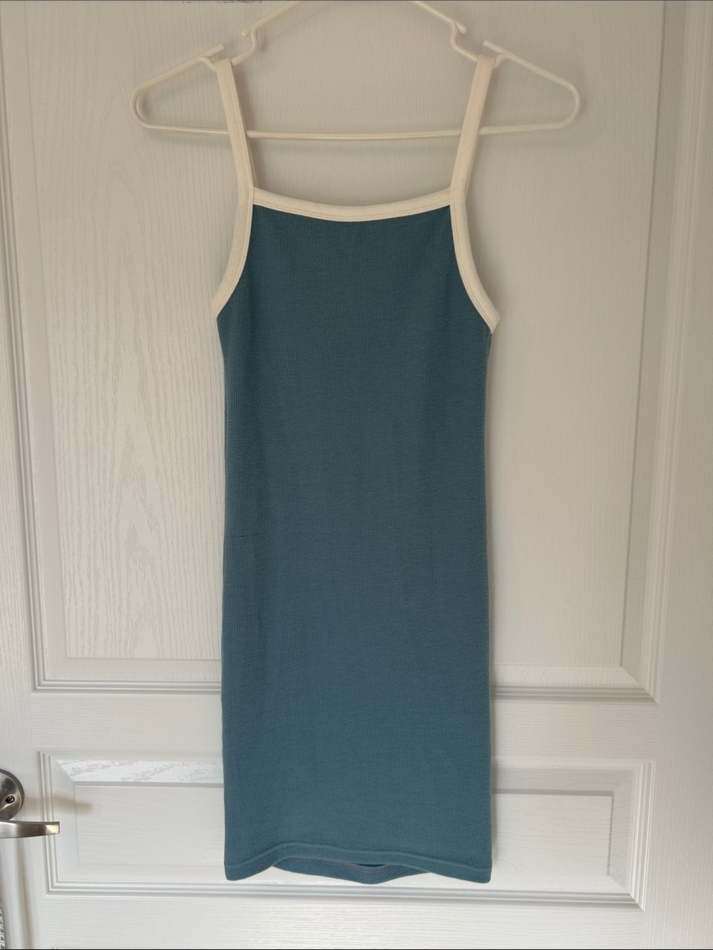 ROLLA’S Blue Bodycon Dress with Cream Trim XS
